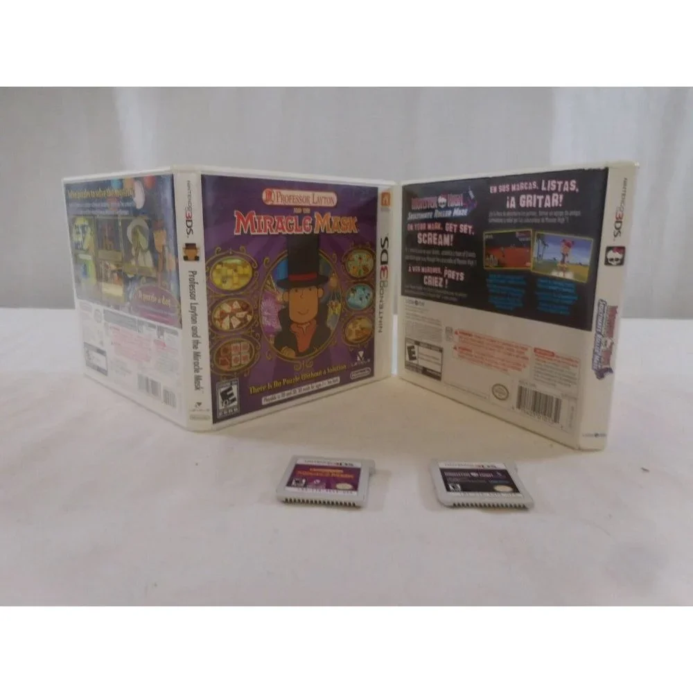 Professor Layton and the Miracle Mask (Nintendo 3DS, 2012) Complete + Monster Hi